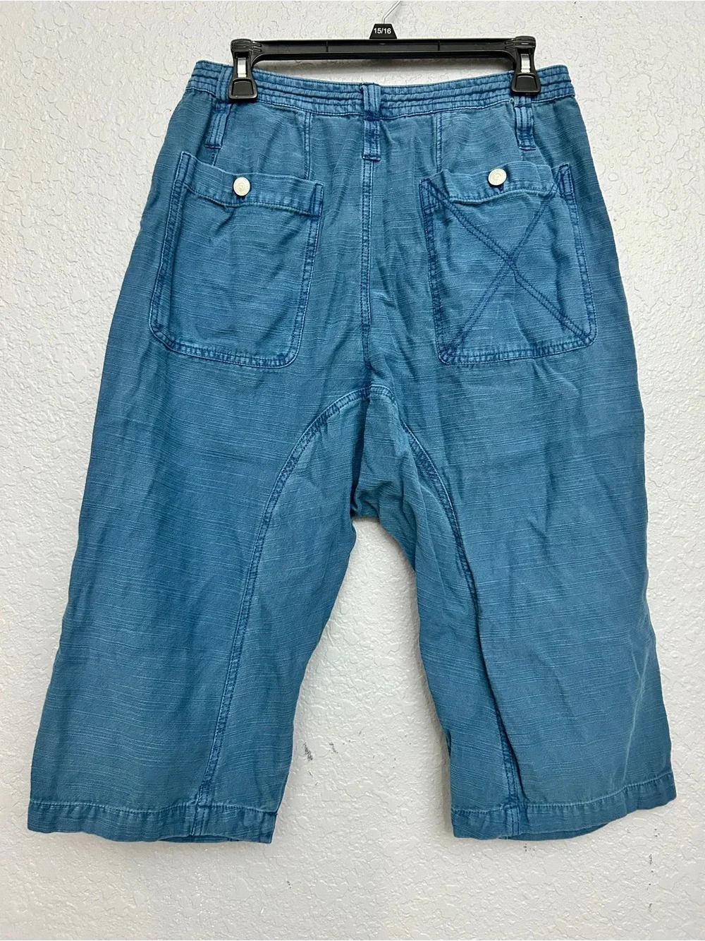 We The Free Blue Denim Bermuda Shorts